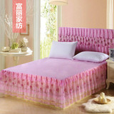 韩版玫瑰公主粉色浪漫蕾丝床裙床笠 席梦思保护罩床罩 特价包邮