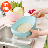 创意加厚厨房淘米器 炫彩塑料洗米筛淘米盆 蔬菜水果沥水篮洗菜筐