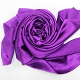100桑蚕丝 真丝素绉缎丝绸布料 服装床品素色面料 紫色 ML69008