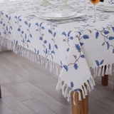 馨相伴桌布布艺棉麻小清新欧美式田园餐桌椅垫套装长方形茶几台布