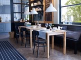 IKEA 诺顿 实木餐桌74*74CM/155-210伸缩餐桌 成都冬冬宜家代购