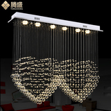 腾盛LED水晶灯餐厅吊灯双心形水晶吊灯客厅隔断灯长方形水晶吊灯