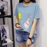 2016夏季女装新款潮短袖上衣休闲卡通t恤女士韩版夏天衣服短袖