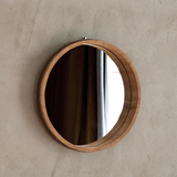 [尚森]包邮美式装饰镜loft木质圆形创意墙面镜简约现代壁挂镜镜子