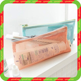 韩国正品iconic网格状超薄透明洗漱包 旅行牙具收纳袋 笔袋化妆包