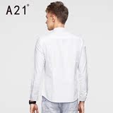 A21衬衫男长袖修身青年休闲白衬衣男士纯棉纯色男装2016秋季新款