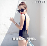 韩国复古连体泳衣三角性感露背遮肚显瘦学生游泳衣女温泉保守泳装