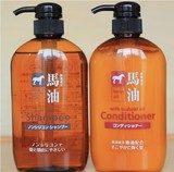 日本熊野油脂会社 无硅油防脱发纯天然马油洗发水护发素