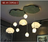 包邮LED艺术荷花吊灯 茶楼客厅餐厅楼梯灯饰 创意莲花新中式灯具