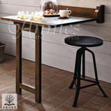 美式复古折叠桌餐桌简易折叠方桌实木桌 正方形小桌子 餐桌椅组合