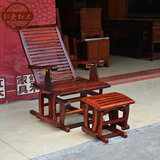 【韵来】老挝大红酸枝摇椅躺椅休闲椅老人椅 交趾黄檀红木家具