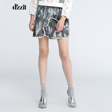 d'zzit地素 春装新品 优雅俏皮个性层次镶边高腰半身裙 351S222