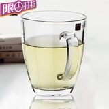 丽尊 KTZB26玻璃杯透明带把茶杯耐热水杯果汁杯家用水杯358ML12只