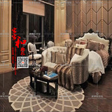 时尚欧式现代圆形地毯客厅茶几书房地毯卧室床尾楼梯玄关地毯定制