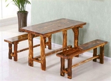 实木松木碳化防水木桌子 凳子  阳台酒吧桌凳 仿古桌凳 面馆桌凳