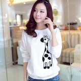 2016新款韩版春夏女装学生装大码宽松显瘦套头长袖蝙蝠衫字母T恤