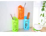 创意挂式塑料彩色镂空厨房筷笼筷子筒沥水筷子架筷笼子餐具架筷子