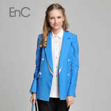 代购EnC新款女装修身中长款长袖小西服显瘦休闲外套EHJK32492P