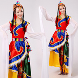 藏族舞蹈演出服2016新款少数民族水袖表演服蒙古族表演服装成人女