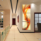 玄关走廊竖版墙壁画 客厅暖色高档装饰画抽象挂画酒店宾馆无框画
