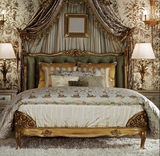 现货美式实木雕花双人床婚床法式高端奢华酒店公主床儿童床布艺床