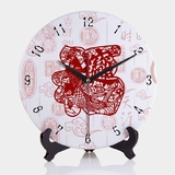 包邮时尚创意客厅装饰招财进宝静音陶瓷艺术时钟钟表挂钟座钟两用
