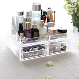 吉奇木  透明抽屉式化妆品收纳盒 组合化妆盒 收纳柜