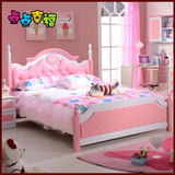 韩式儿童床粉色女孩床公主床 儿童家具套房组合高箱床单人床特价