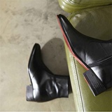 新款韩国代购高跟手工定制全牛皮鞋内增高休闲商务男款高帮靴B32