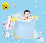 儿童浴桶 洗澡浴盆 塑料桶 立式泡澡桶 加厚环保浴桶可坐浴桶包邮