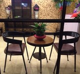 椅铁艺沙发椅子 時尚休闲吧奶茶咖啡店椅创意软垫凳子美式复古餐