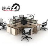 办公家具职员办公桌椅组合简约现代黑白屏风卡座2 4 6人工作位