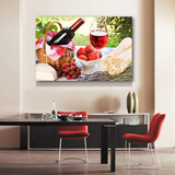 现代简约餐厅水果装饰画无框画单幅 欧式壁画挂画墙画水晶画酒杯