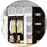 兆生定制简易衣柜简约现代塑料推拉门组合实木纹衣橱欧式卧室柜子