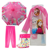 包邮儿童雨裤雨伞雨鞋学生分体式雨具套装女童雨披书包位雨衣防水