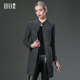 高端品牌手工双面羊绒大衣女中长款2015冬女士大码宽松羊毛呢外套