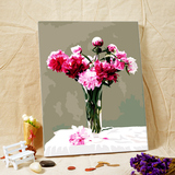 自油自画diy数字油画 客厅餐厅卧室数码手工填色竖版花卉 康乃馨