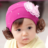 韩版儿童蕾丝发饰宝宝假发带圆盘纱花宽发带婴儿发箍发夹女童饰品