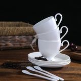 热卖高档欧式陶瓷咖啡杯 纯白骨瓷杯碟配勺 美式简约创意下午茶具