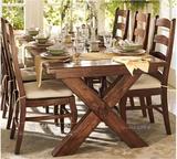 美式实木餐桌长方形会议桌酒店餐桌宜家创意简约餐桌