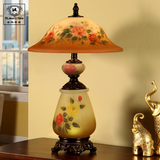 中式客厅陶瓷台灯创意欧式卧室床头灯婚庆现代简约大号玻璃灯包邮