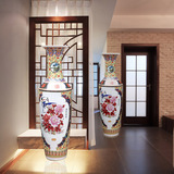景德镇陶瓷器粉彩落地大花瓶 花开富贵客厅摆件1.2-1.8米开业礼品