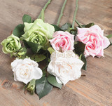 【格调】 欧式高品质仿真花 精品卷边玫瑰 假花绢花 家居客厅装饰