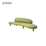 ansuner创意设计师家具 freeform sofa野口勇弧形布艺鹅卵石沙发
