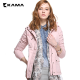卡玛KAMA 装新款女装 纯色立领风衣休闲上衣外套 7115754