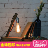 kc灯具loft灯泡装饰实木木质个性创意台灯 复古咖啡厅书桌装饰灯