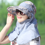 帽子女夏天遮阳帽防紫外线可折叠户外运动护脖遮脸大檐防晒太阳帽