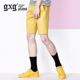 商场同款gxgjeans男装夏款黄色简约时尚英伦休闲短裤#62622213