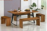 美式LOFT风格实木餐桌复古做旧工作台办公桌书桌咖啡厅休闲桌椅