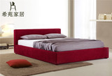 希苑高端定制北欧现代软包床意大利高档卧室储物床1.5米和1.8米